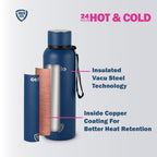 CELLO Duro Kent Insulated Stainless Steel Flask Water Bottle for Daily Use 750 ml, Dark Blue | Grocsy