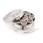 MARU Steel 12-in-1 Spice Box For Kitchen, Durable Masala Dani with Middle Partition Container | Grocsy
