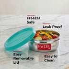 HAZEL Stainless Steel Airtight Containers for Kitchen Storage | Set of 2-150ML Each | Grocsy