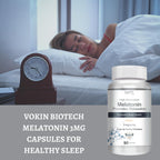 Vokin Biotech Melatonin 3mg Healthy Sleep Cycle | Helps Stress & Anxiety Relief | Improve Concentration | Grocsy