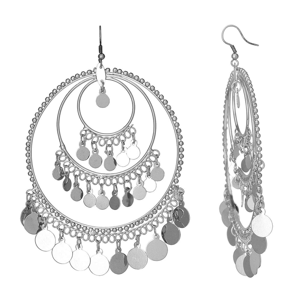 Silver-Plated Alloy Round Silver Earrings - The Pari | Grocsy