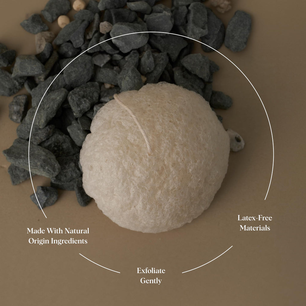 ILEM JAPAN Natural Konjac Sponge Face (White) | Grocsy