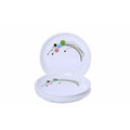 Round Plastic Half Plate Set, Set of 6, White | Grocsy