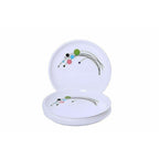 Round Plastic Half Plate Set, Set of 6, White | Grocsy