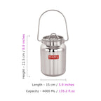 HAZEL Stainless Steel Oil and Ghee Air Tight Container-4 Litre | Grocsy