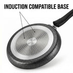 CELLO Aluminium Non-Stick Induction Base Dosa Tawa with Detachable Bakelite Handle 28 CM Black | Grocsy