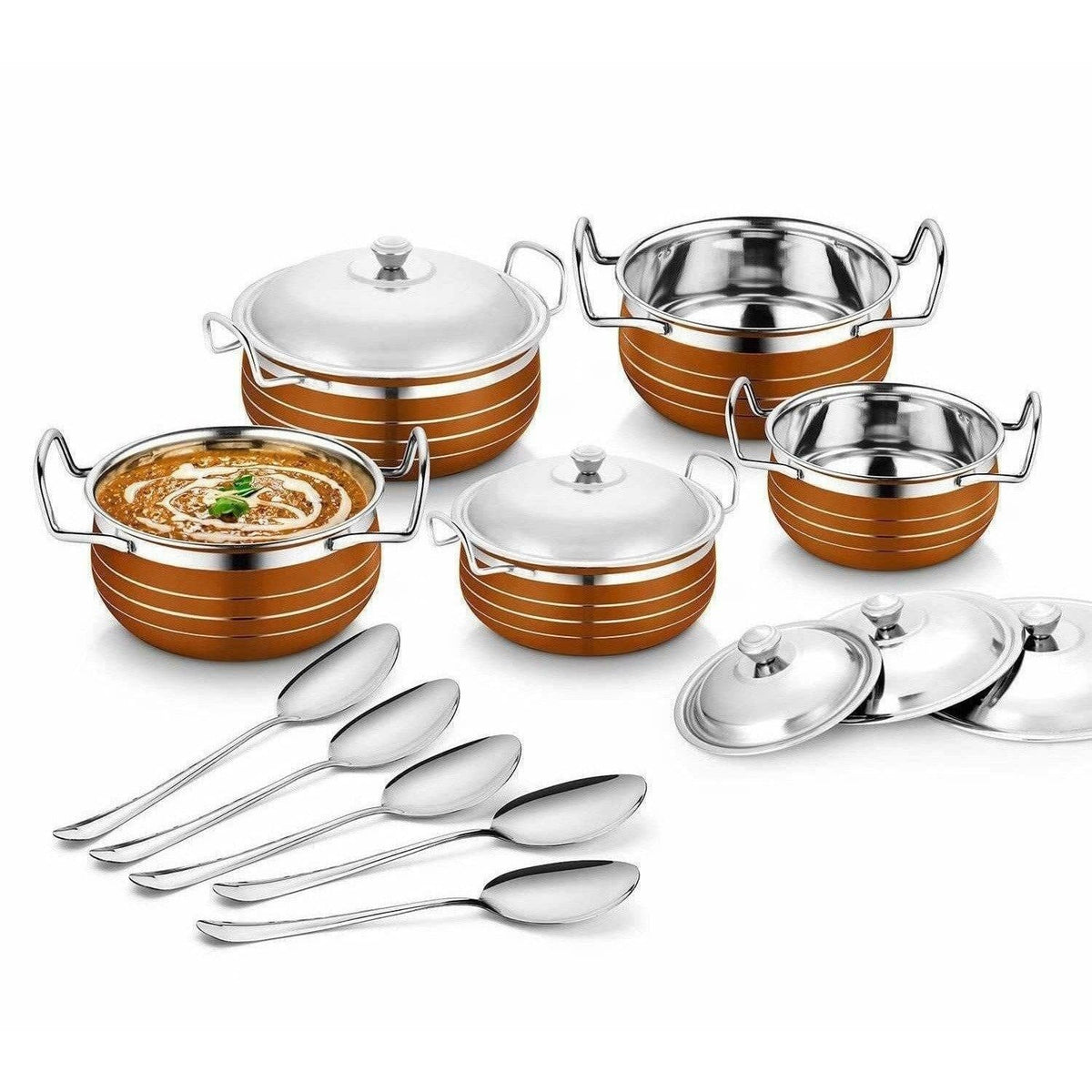 Stainless Steel Handi Copper Set (10-Pieces) | Grocsy