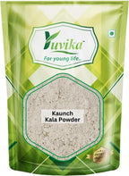 Yuvika Beej Kaunch Kala Powder (Without Peel) - Mucuna Pruriens - Black Kaunch Seeds Powder | Cowhage | Grocsy