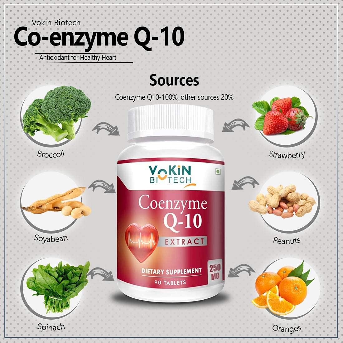Vokin Biotech 100% Natural Coenzyme Q | Grocsy