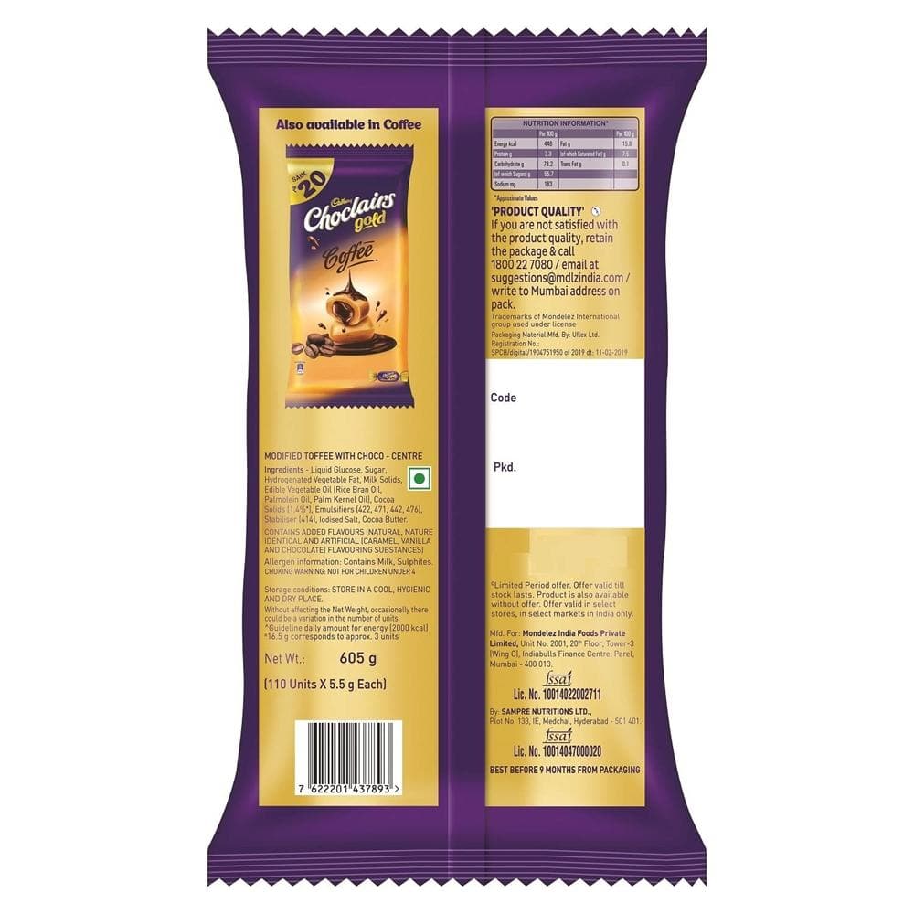 Cadbury Choclairs Gold Candies Birthday Pack | Grocsy