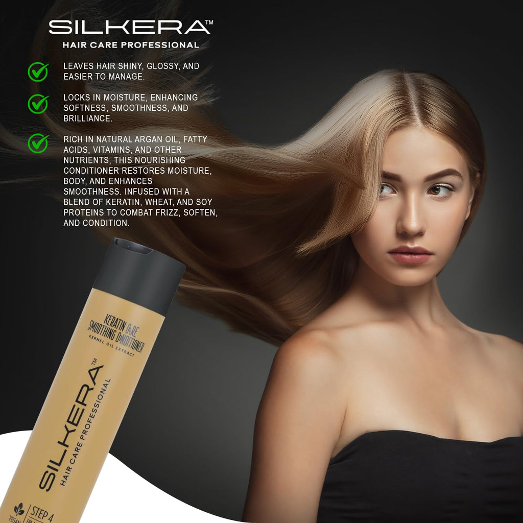 SILKERA Keratin Care Smoothing Conditioner & Shampoo Combo | Grocsy
