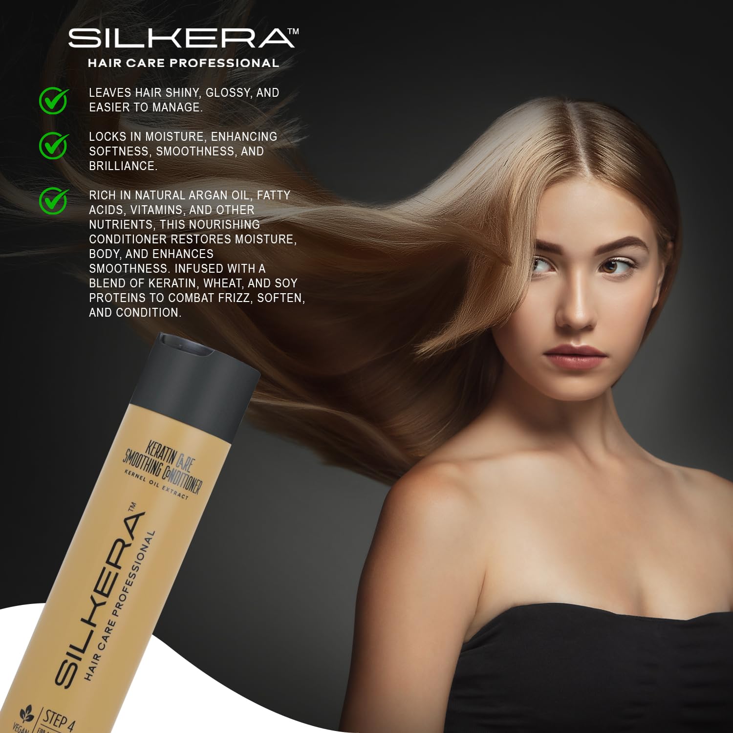SILKERA Keratin Care Smoothing Conditioner & Shampoo Combo | Grocsy