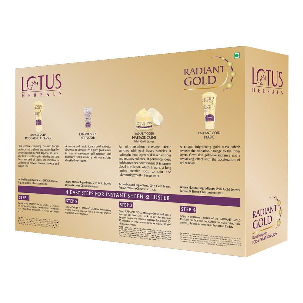 Lotus Herbals Radiant Gold Cellular Glow Facial Kit | Grocsy