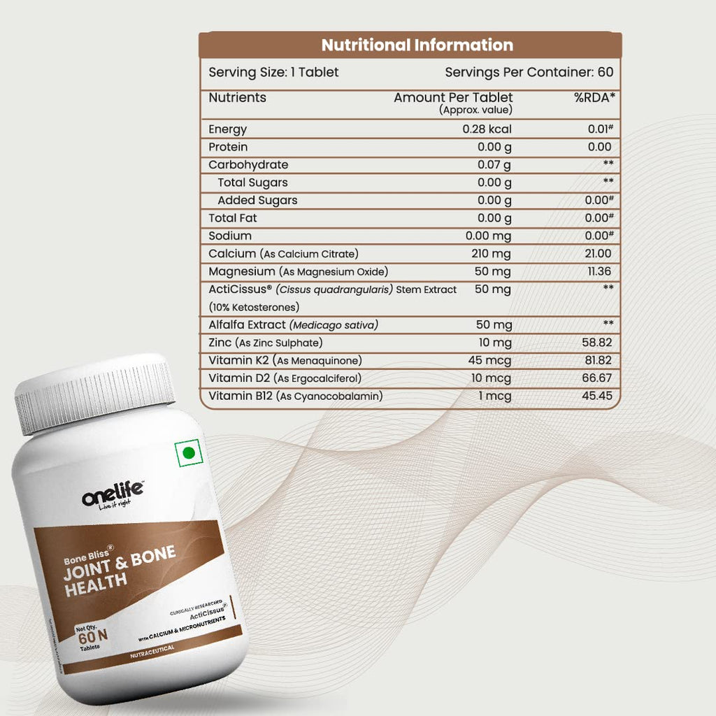 Onelife Bone Bliss Calcium Tablets | Grocsy