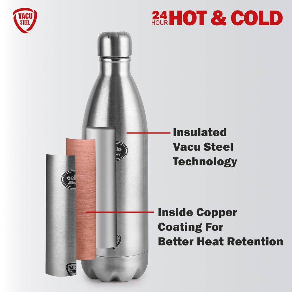 CELLO Swift Insulated Stainless Steel Flask Water Bottle for Daily Use 2000 ml | Grocsy