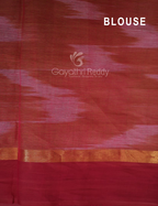 Dual Shades of Light Beige And Dark Rust Mangalagiri Ikkat Cotton Saree By Gayathri Reddy Designer Studio | Grocsy
