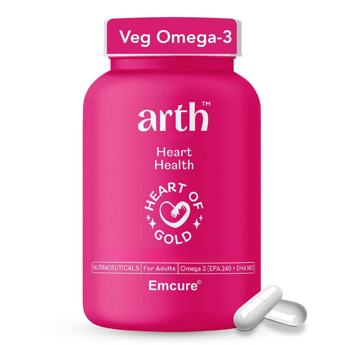 Arth Veg Omega-3 Heart Health Capsules | Grocsy