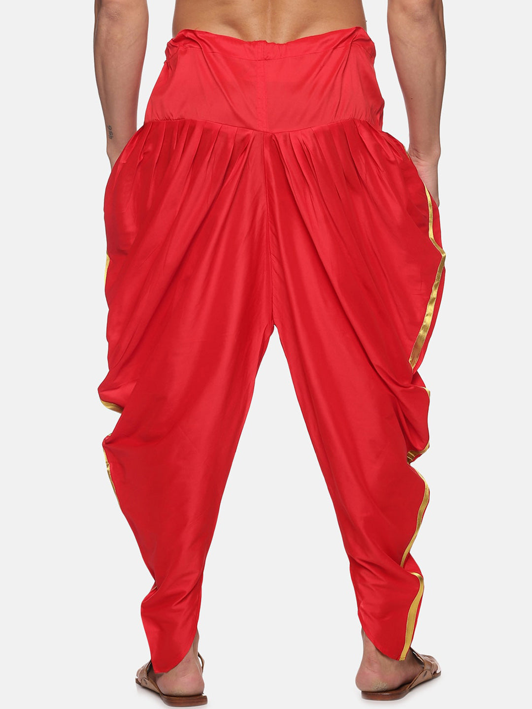 Sethukrishna Men Red Solid Dhoti Pant | Grocsy