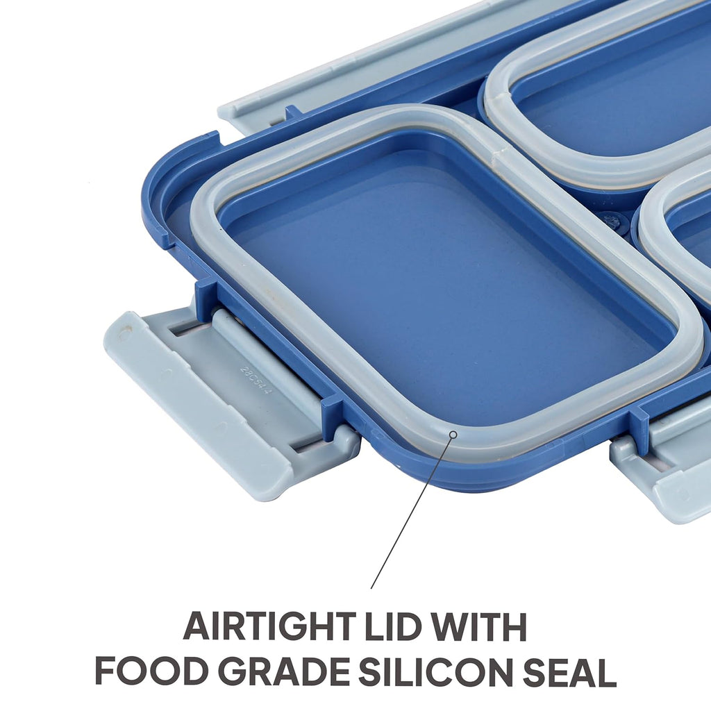 CELLO Zoom 3 Inner Steel Insulated Lunch Box, 915 ml, Light Blue | Grocsy