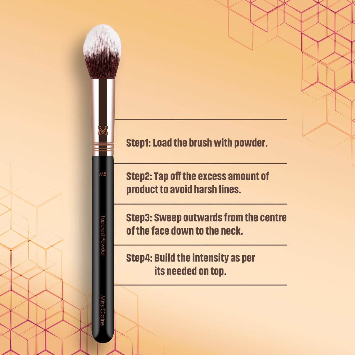 Miss Claire M8 - Tapered Powder (S) Brush - Rose Gold | Grocsy