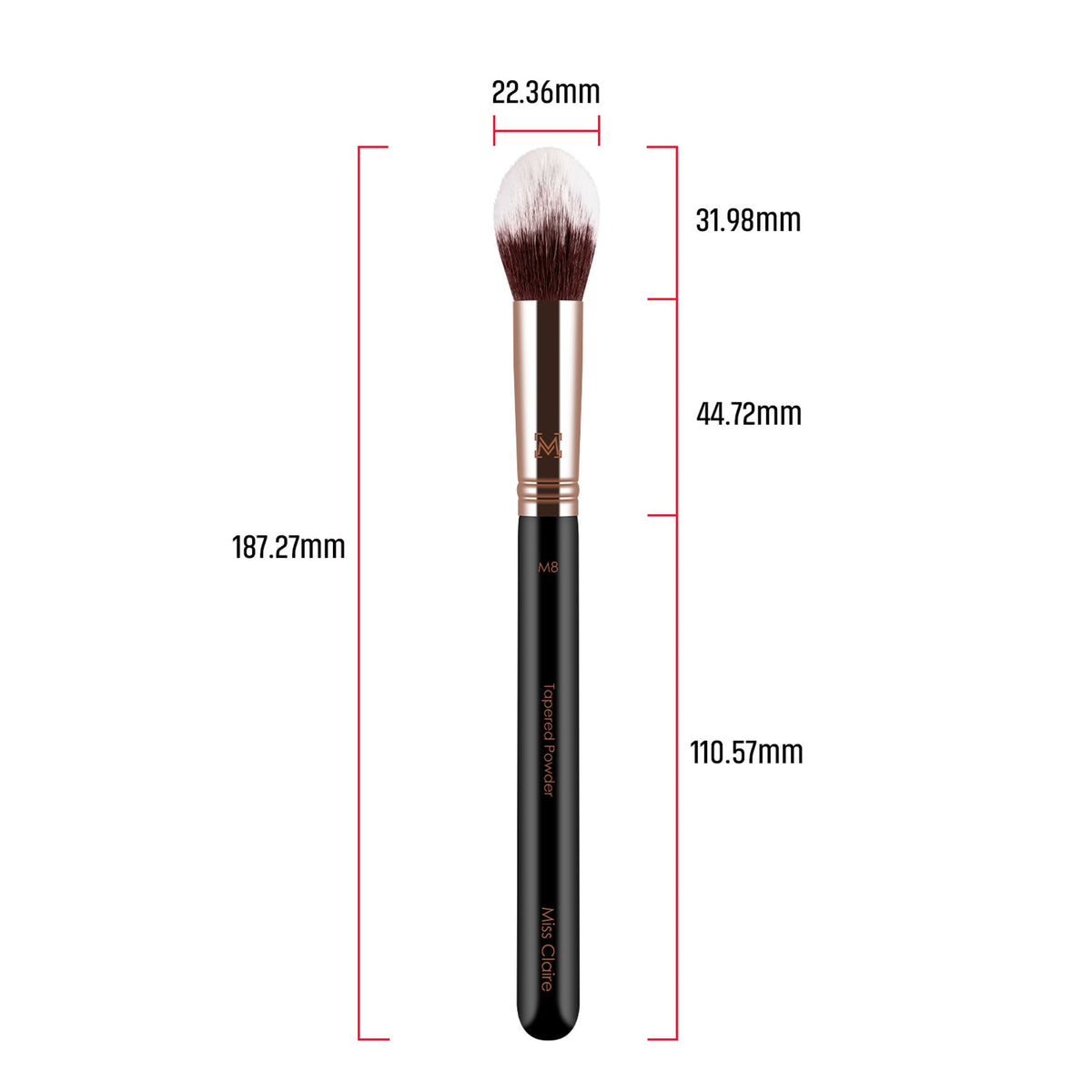 Miss Claire M8 - Tapered Powder (S) Brush - Rose Gold | Grocsy