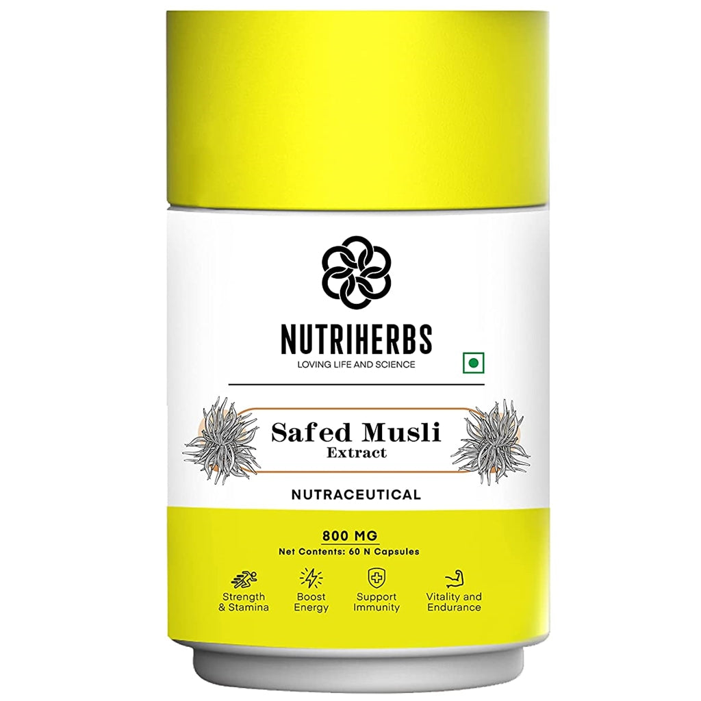 Nutri Herbs Organic Safed Musli Capsules | Grocsy
