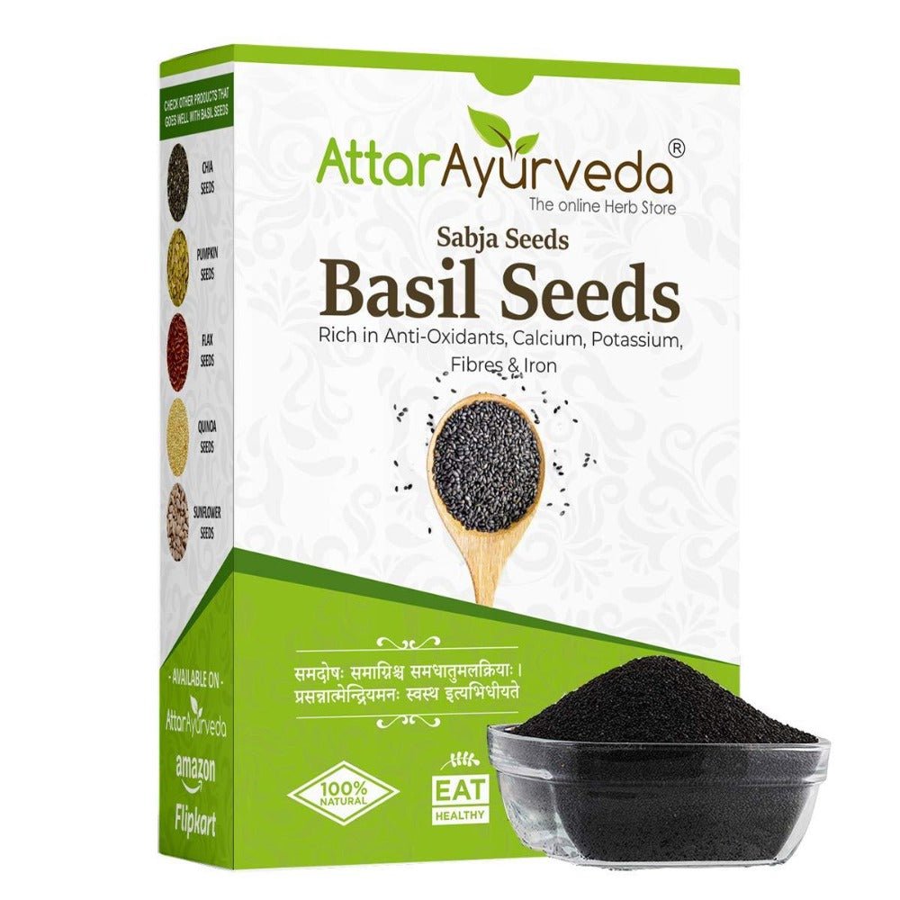 Attar Ayurveda Sabja Basil Seeds | Grocsy