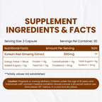 Himalayan Organics Korean Ginseng 800 mg Vegetarian Capsules | Grocsy