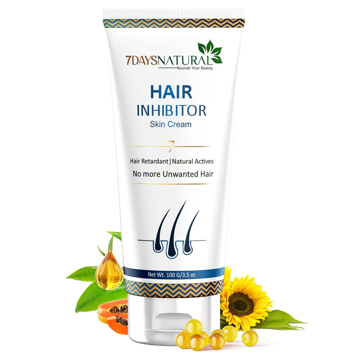 7 Days Organic Hair Inhibitor Permanent Hair Removal Cream | Grocsy