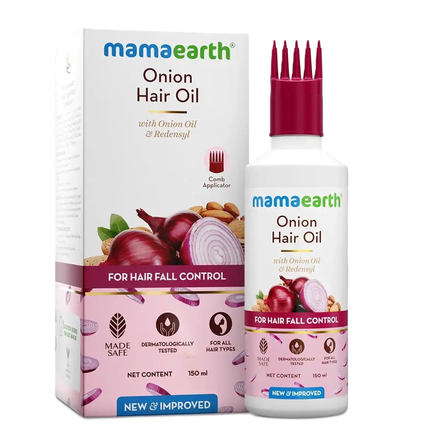 Mamaearth Onion Hair Oil With Onion & Redensyl For Hair Fall Control | Grocsy