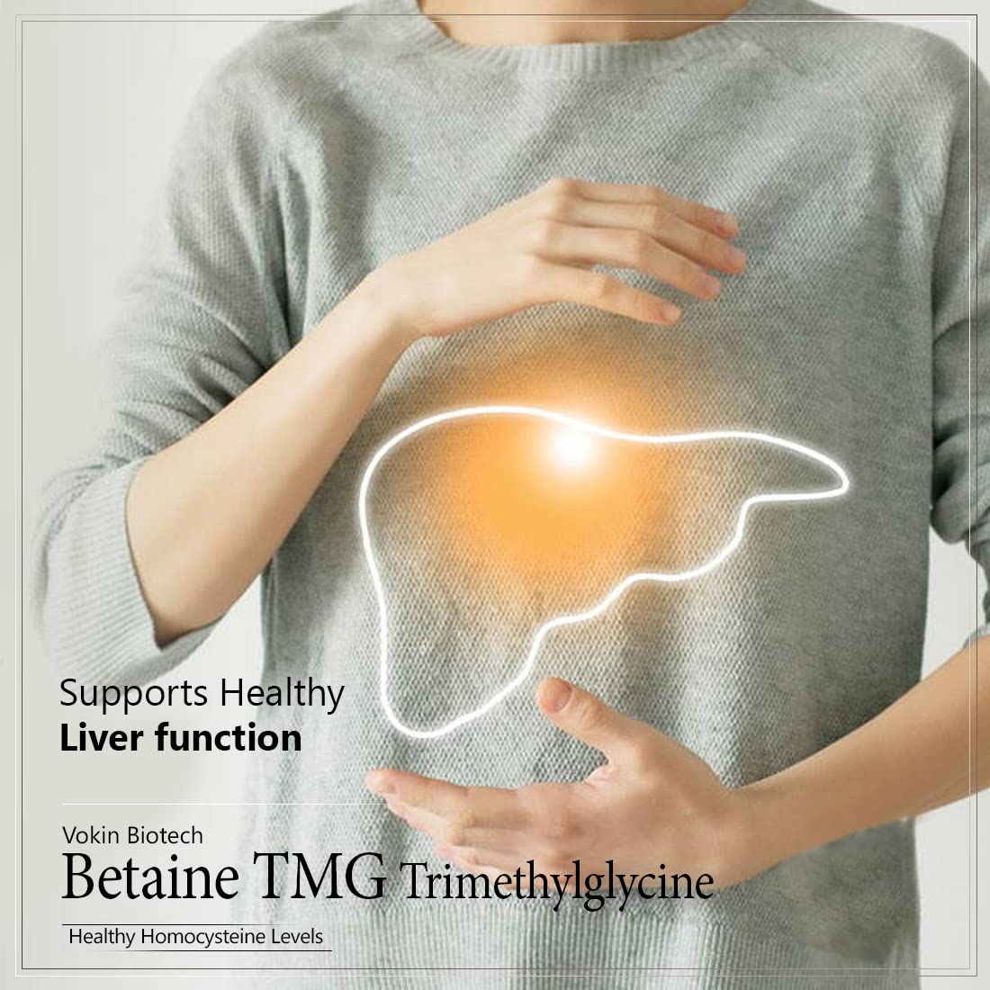 Vokin Biotech Betaine Trimethylglycine (TMG) for Support Healthy Homocysteine Levels | Grocsy