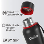 CELLO Duro Kent Insulated Stainless Steel Flask Water Bottle for Daily Use 900 ml, Black | Grocsy