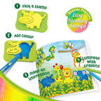 Imagimake Stamp Art Animal Kingdom | Crafts for Kids Ages 3-5 | Stamps with Easy Blending Pens | Arts and Crafts for Kids Ages 3-5 | Gifts for Toddlers | Gifts for Girls & Boys 3, 4, 5 Years | Grocsy