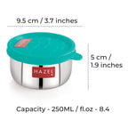 HAZEL 250ML Stainless Steel Container with Airtight Lid | Small Steel Jar | Grocsy