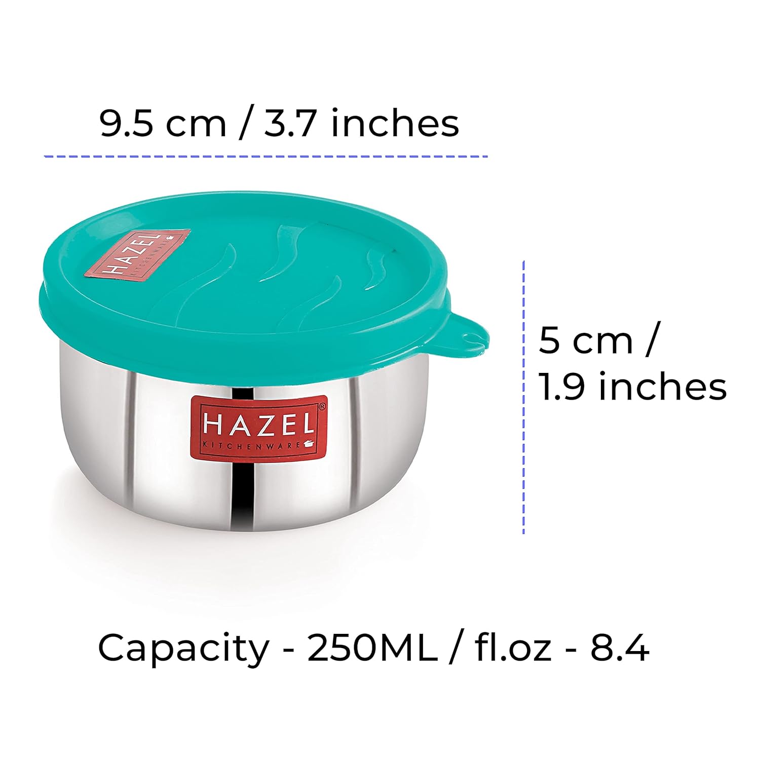 HAZEL 250ML Stainless Steel Container with Airtight Lid | Small Steel Jar | Grocsy
