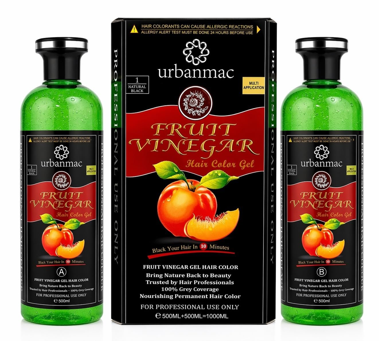 Urbanmac Fruit Vinegar Gel Hair Color Natural Hair Color Dye For Black | Grocsy