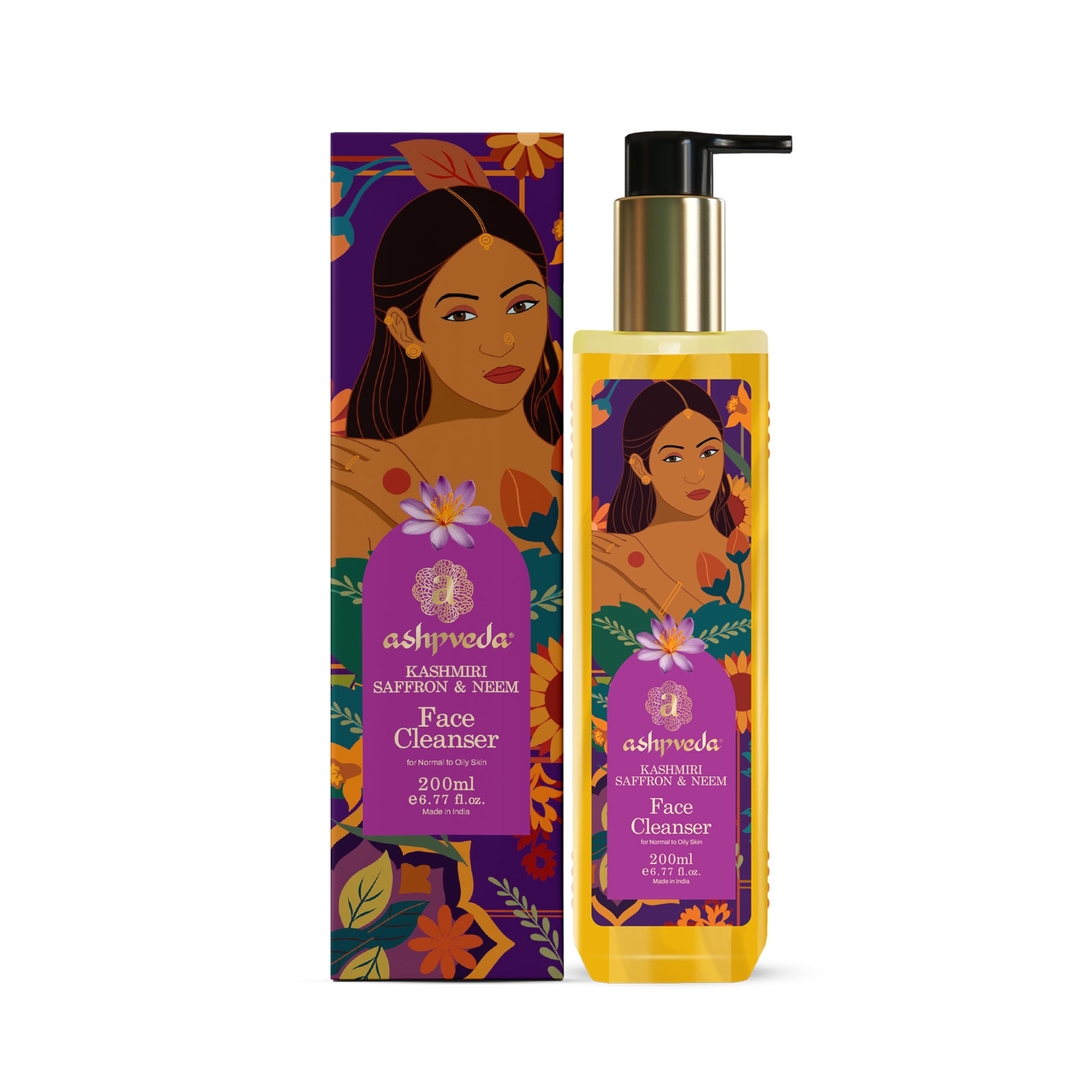 Ashpveda Radiant Kashmiri Saffron and Neem Face Wash | Grocsy