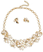 Gold-Toned Alloy Pearl Studded Long Haar Necklace - The Pari | Grocsy