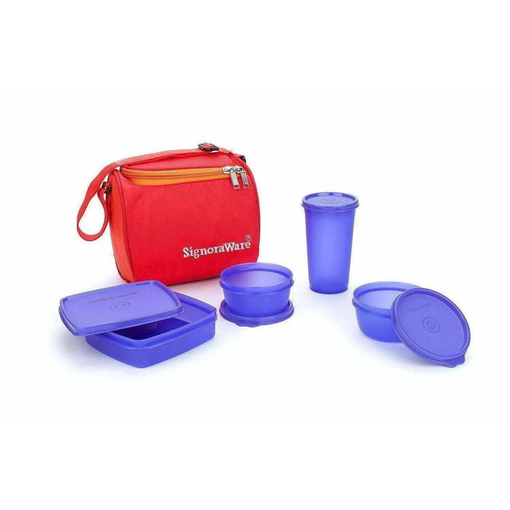 Plastic Lunch Box Set with Bag Set, 5-Pieces | Grocsy