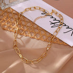 Gold-Toned Alloy Golden Chain Necklace - The Pari | Grocsy