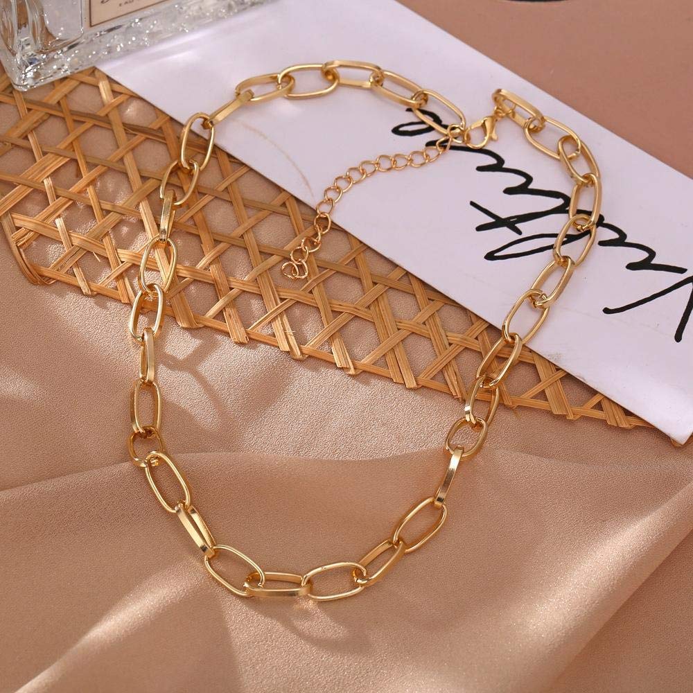 Gold-Toned Alloy Golden Chain Necklace - The Pari | Grocsy