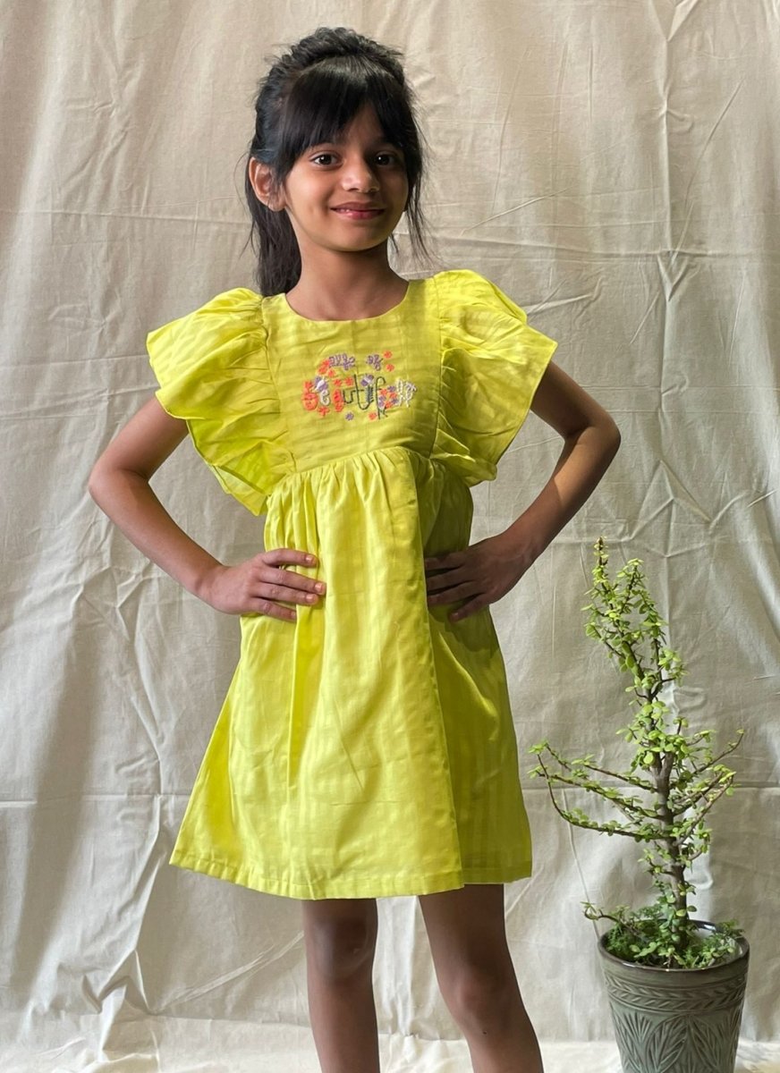 ArthLife Neon Beautiful Embroidered Dress | Grocsy