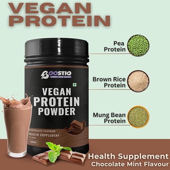 BOOSTIQ Vegan Plant Protein Powder - Chocolate Flavour | Grocsy