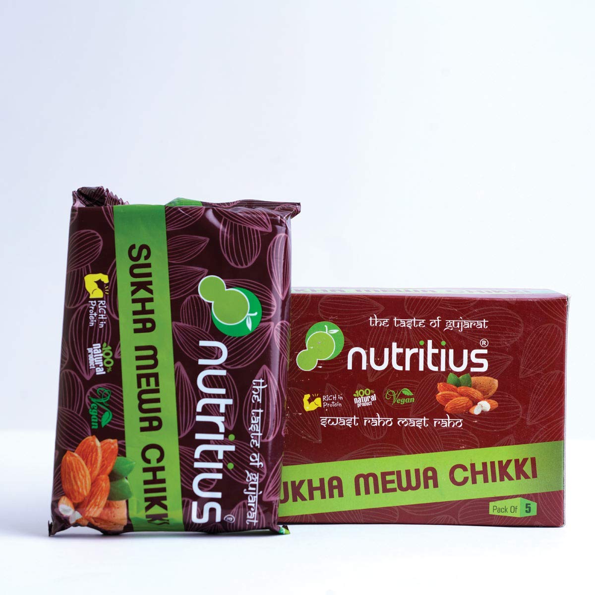 Nutritius Hazelnut Butter & Sukha MEWA Chikkis, 125 Grams (Pack of 3) - Starter Pack | Grocsy