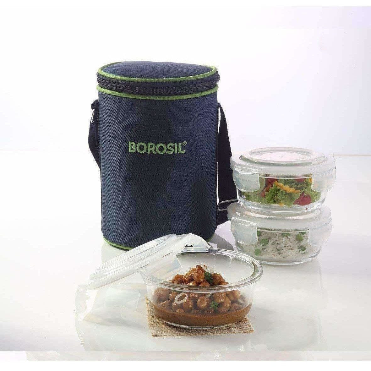 Microwavable Containers with Lunch Bag, 400ml, Set of 3 | Grocsy