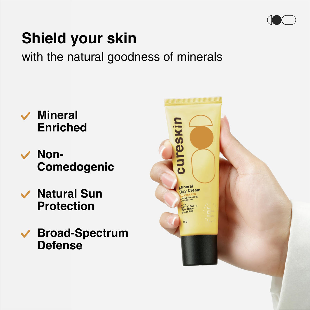 Cureskin Mineral Day Cream Sunscreen Matte Finish SPF 30 PA+++ | Grocsy