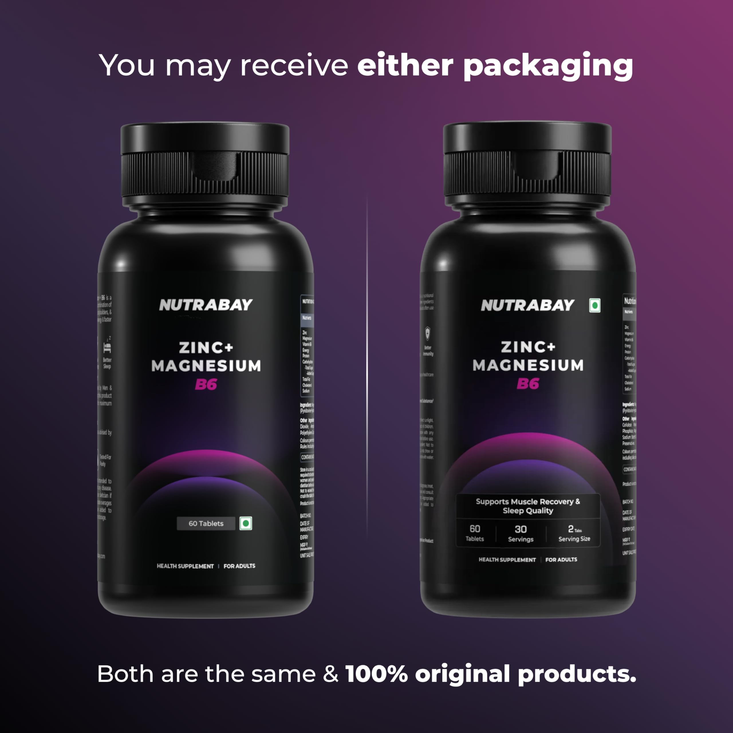 Nutrabay Zinc+ Magnesium B6 - 60 Tablets | Grocsy