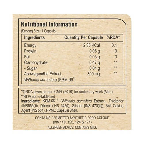 Pure Nutrition Ashwagandha KSM-66 Capsules | Grocsy