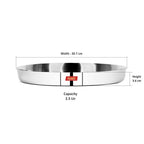 Sumeet 22 Gauge Stainless Steel Traditional Dinner Plate/Thali 30.7Cm (2.5Ltr) - set of 2pc | Grocsy