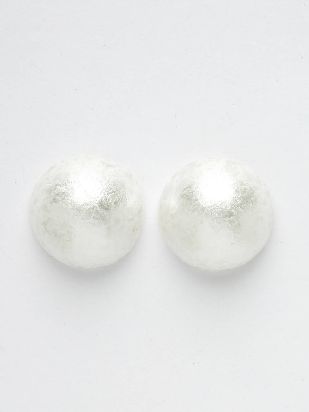 NVR Women's White Color Circular Moon Stud Earrings | Grocsy